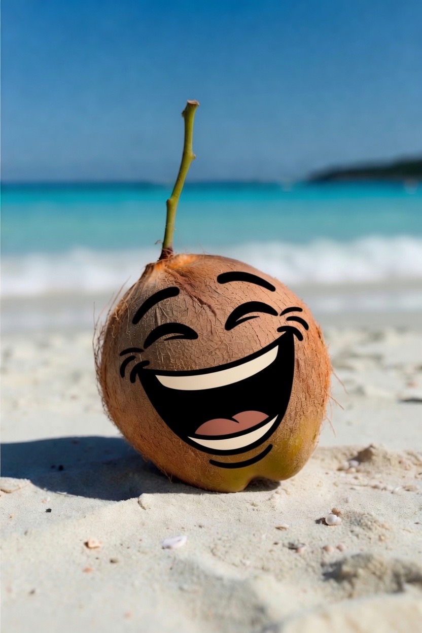 GigaCocoN laughing on the beach